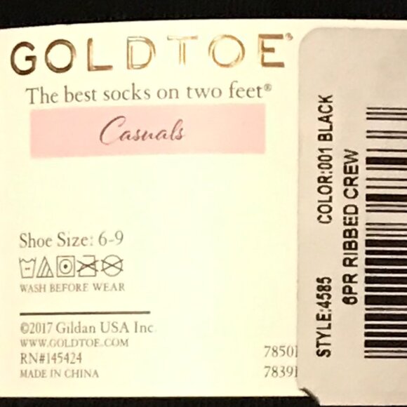 Gold Toe Ladies Ribbed Crew Socks – 6 Pair Pack, Black | Comfort & Style - Picture 6 of 6